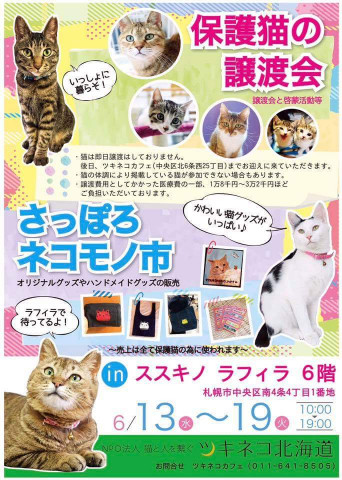 【さっぽろネコモノ市＆保護猫の譲渡会!】