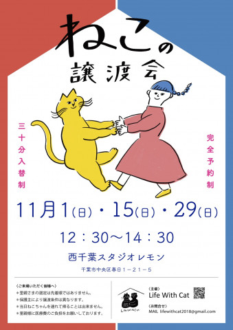 ＊予約制＊第４１回ねこの譲渡会＠千葉県千葉市