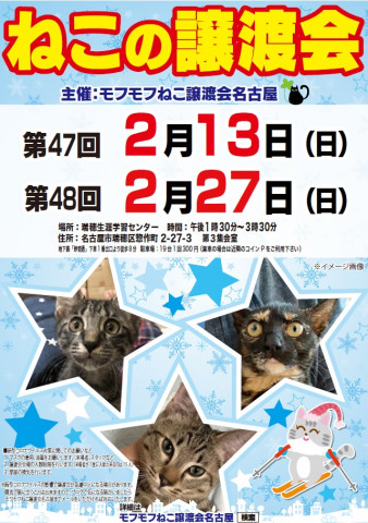 猫の譲渡会　in　名古屋市瑞穂生涯学習センター