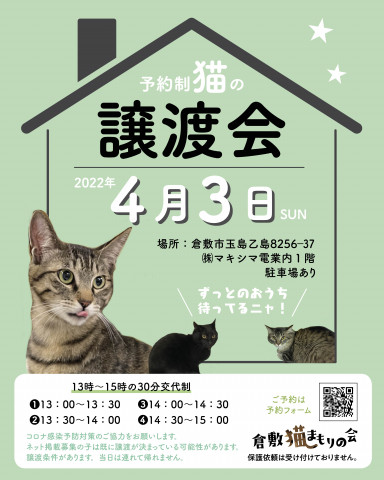 ほごっこねこの譲渡会（予約制）