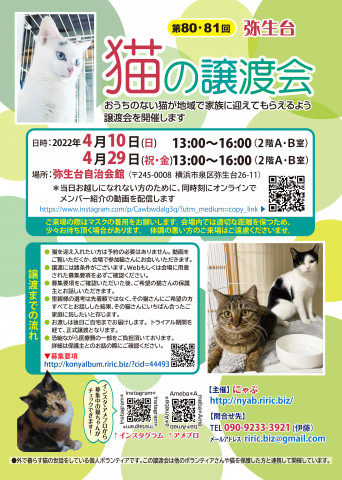 弥生台　猫の譲渡会