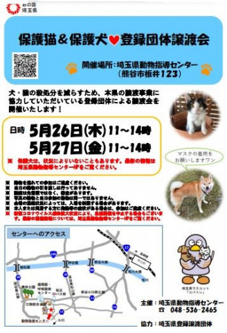 保護猫＆保護犬❤️ 登録団体譲渡会in埼玉県動物指導センター本所