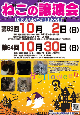 猫の譲渡会　in　名古屋市昭和生涯学習センター