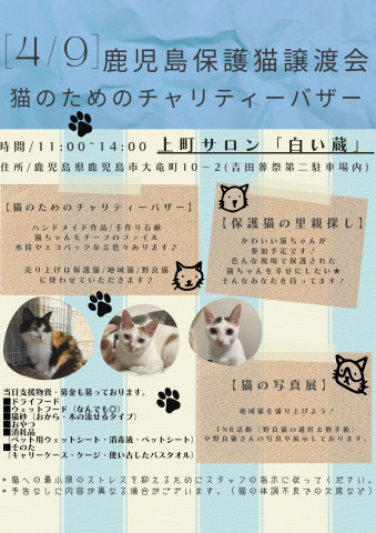 鹿児島猫譲渡会＆地域猫チャリティーイベント