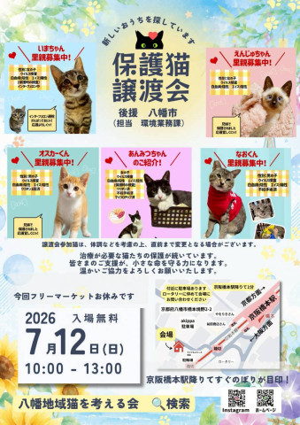 🐾 京都府八幡市 保護猫譲渡会 🐾