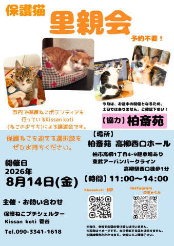 柏斎苑保護ねこ里親会
