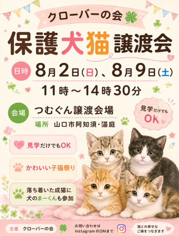 クローバーの会保護犬猫譲渡会