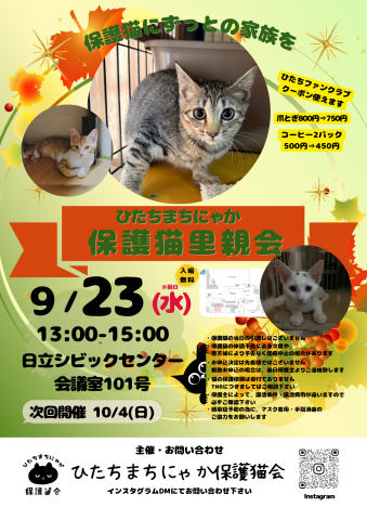ひたちまちにゃか保護猫里親会