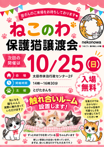 ねこのわ保護猫譲渡会