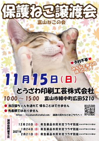 富山ねこの会　保護ねこ譲渡会