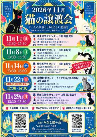 ネコの譲渡会★名古屋市港区