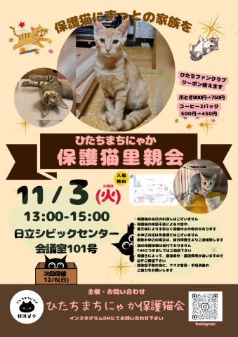 ひたちまちにゃか保護猫里親会